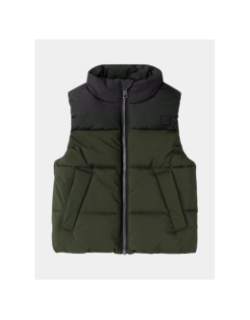 Doudoune sans manche morning kaki noir enfant - Name It