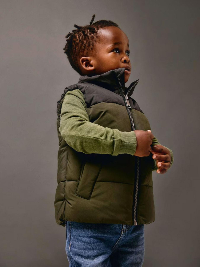 Doudoune sans manche morning kaki noir enfant - Name It