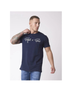 T-shirt logo brodé bleu marine homme - Project X Paris