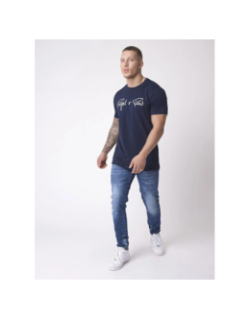 T-shirt logo brodé bleu marine homme - Project X Paris