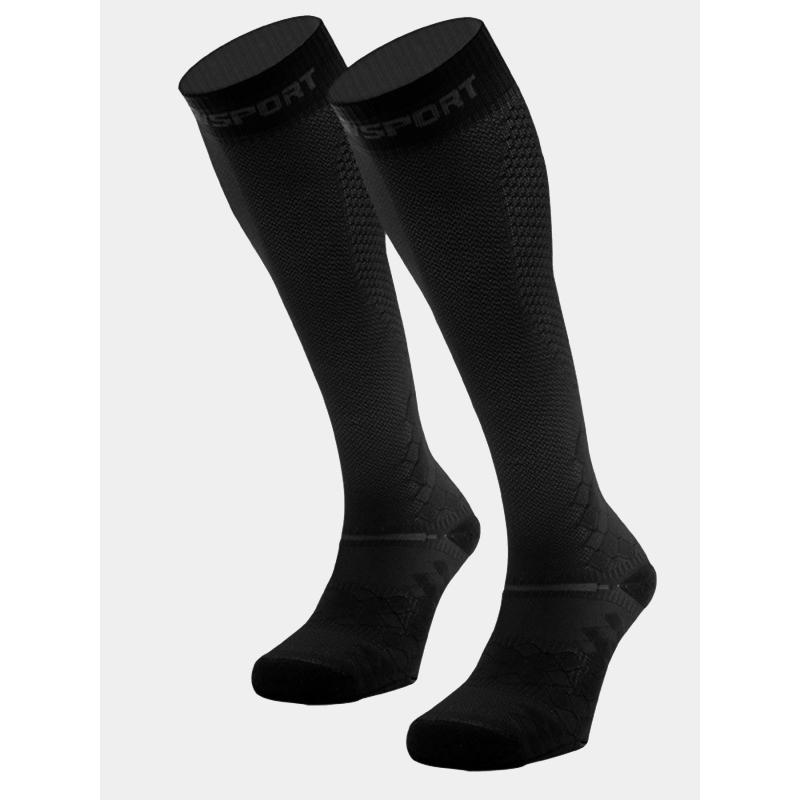 Paire de chaussettes de récupération haute evo noir - BV Sport