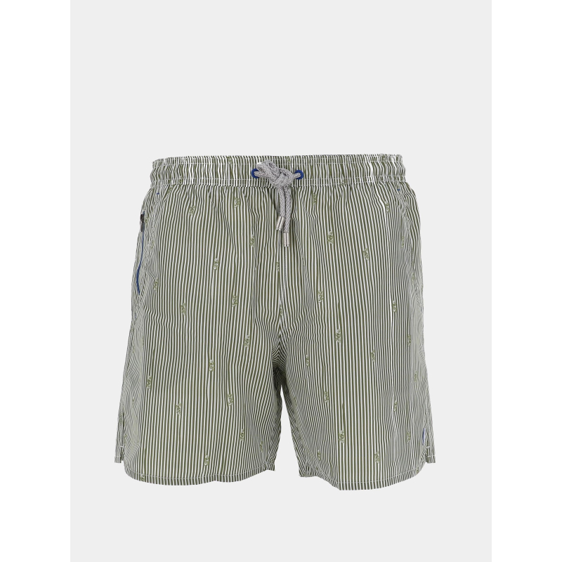 Short de bain rayé pearl kaki homme - Benson & Cherry