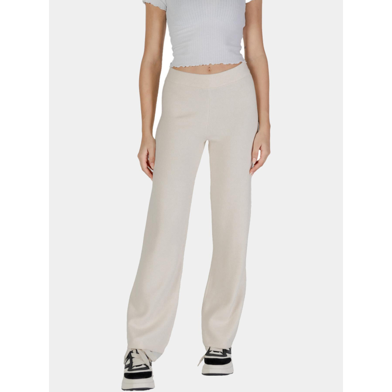 Pantalon large en maille saba crème femme - Vero Moda
