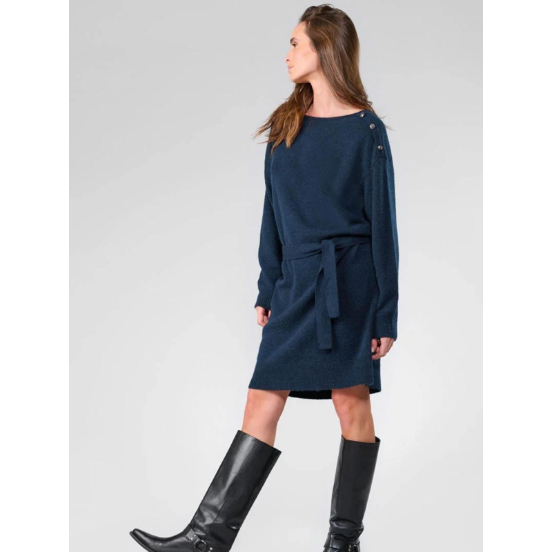 Robe pull tortanq bleu marine femme - Le Temps Des Cerises