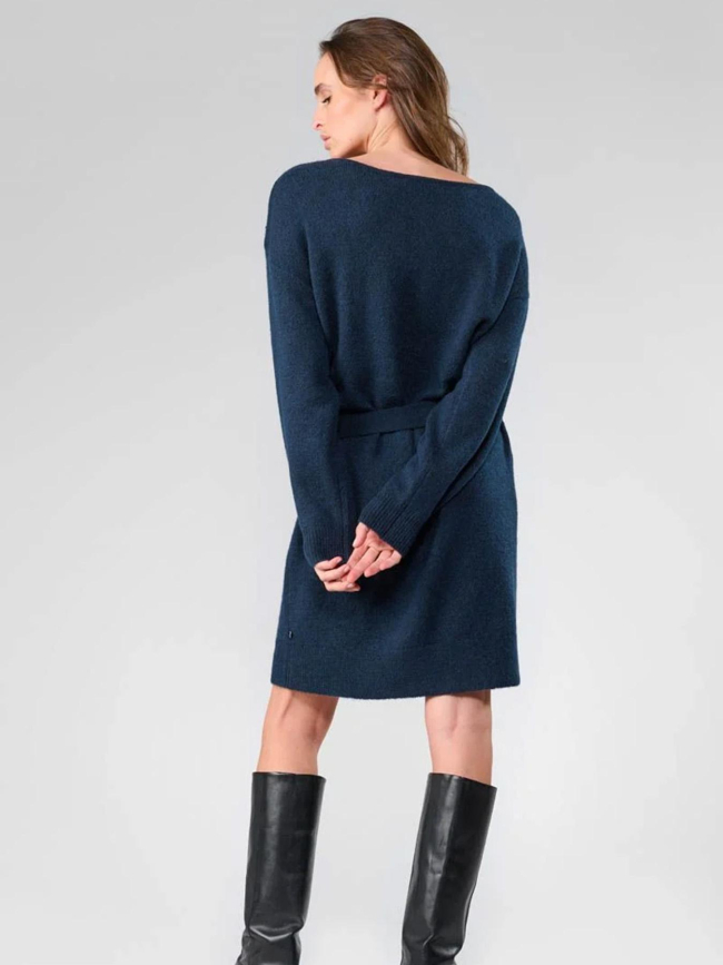 Robe pull tortanq bleu marine femme - Le Temps Des Cerises