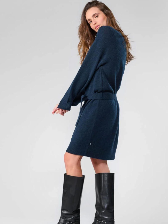 Robe pull tortanq bleu marine femme - Le Temps Des Cerises