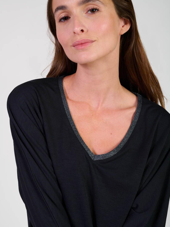 T-shirt manches longues cepada noir femme - Le Temps Des Cerises