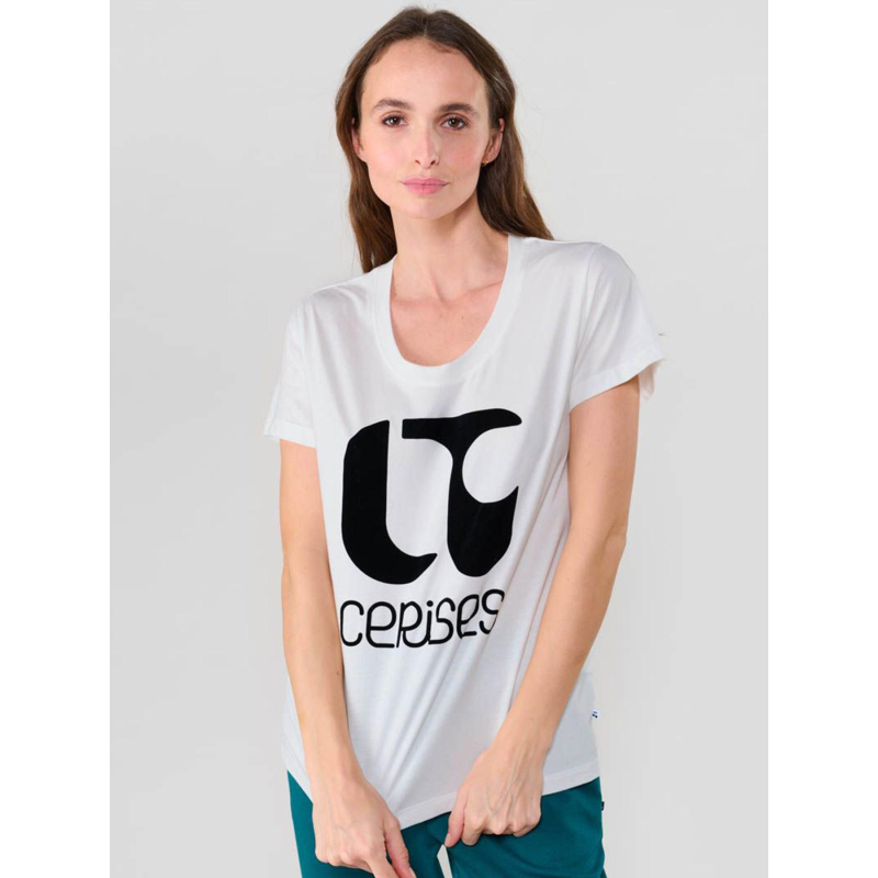 T-shirt taolo imprimé blanc femme - Le Temps Des Cerises