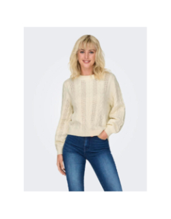 Pull col rond rubina écru femme - Only