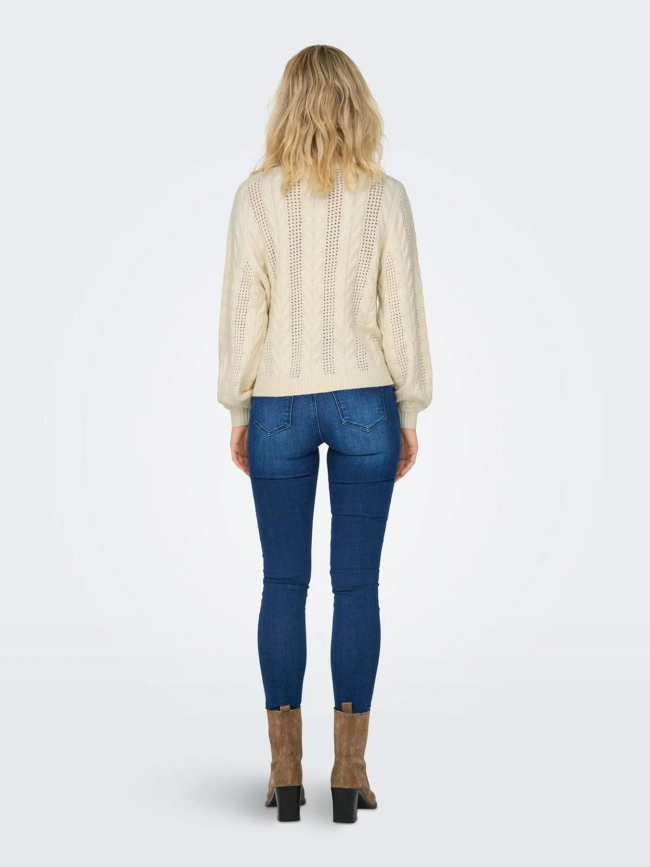 Pull col rond rubina écru femme - Only