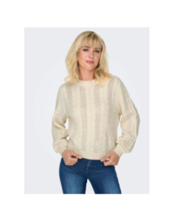 Pull col rond rubina écru femme - Only