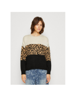 Pull motif animal jade marron noir femme - Only