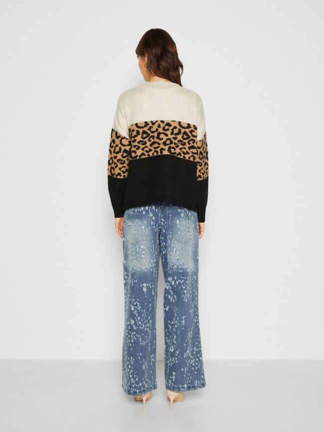 Pull motif animal jade marron noir femme - Only