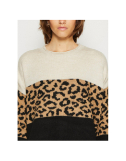 Pull motif animal jade marron noir femme - Only