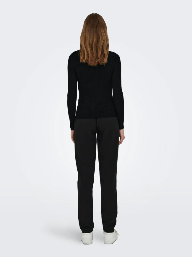 Pull col roulé côtelé karol noir femme - Only