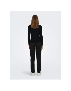 Pull col roulé côtelé karol noir femme - Only