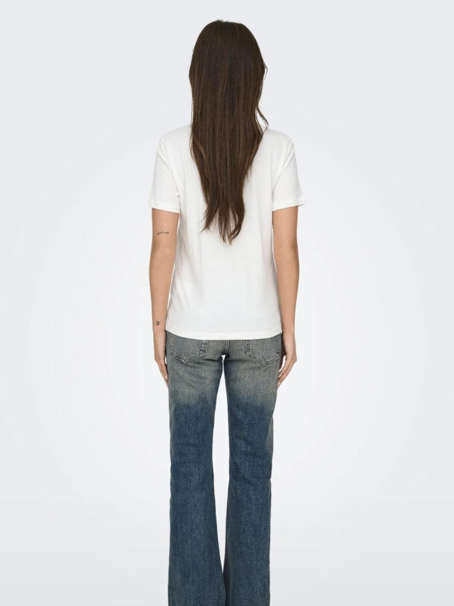 T-shirt à manches courtes onlxmas onlyrsa blanc femme - Only