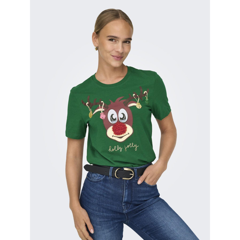 T-shirt à manches courtes onlxmas onlyrsa vert femme - Only