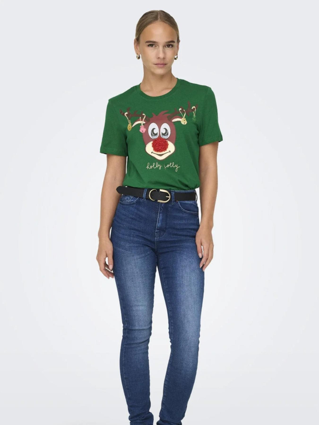 T-shirt à manches courtes onlxmas onlyrsa vert femme - Only