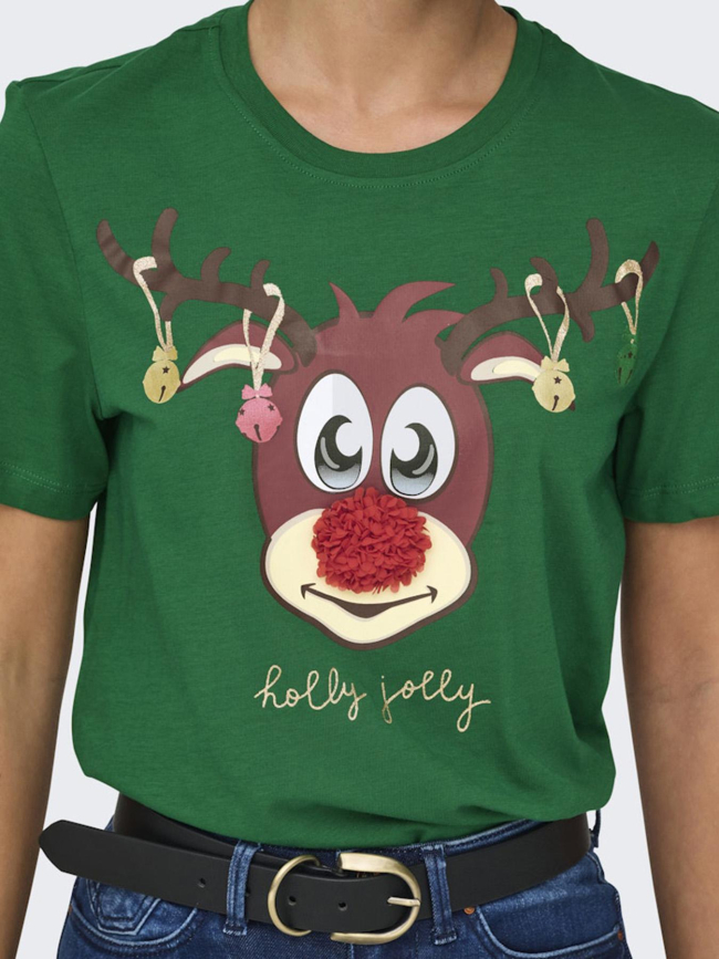 T-shirt à manches courtes onlxmas onlyrsa vert femme - Only