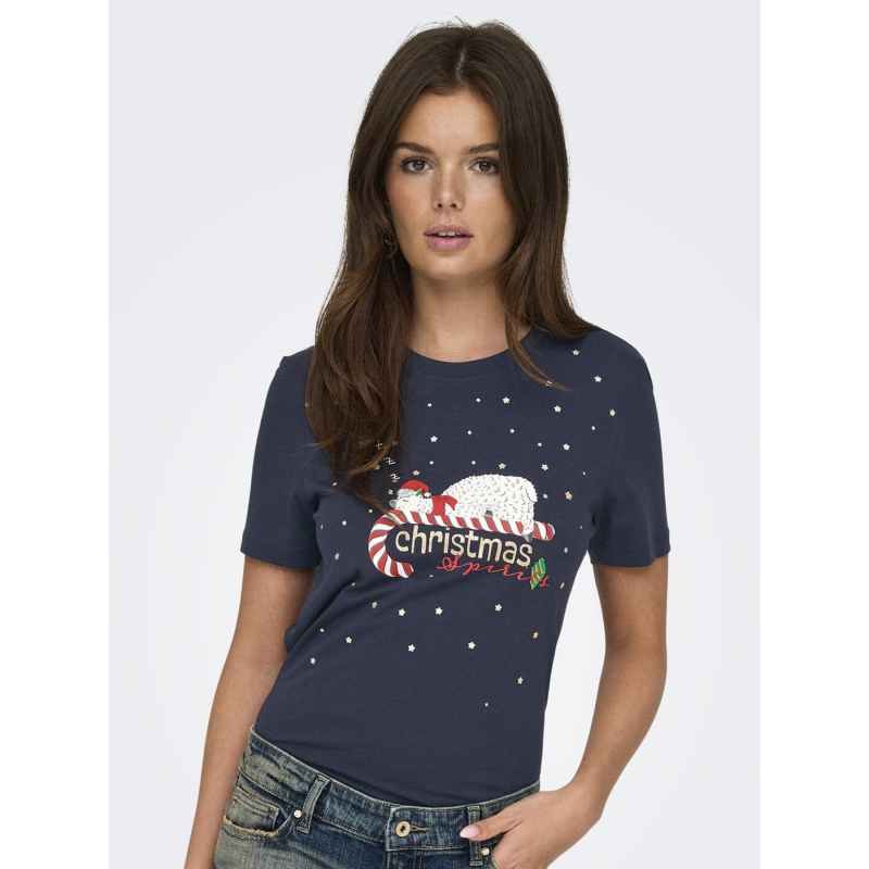 T-shirt à manches courtes onlxmas onlyrsa noir femme - Only