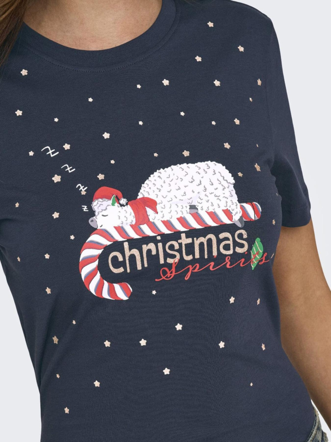 T-shirt à manches courtes onlxmas onlyrsa noir femme - Only