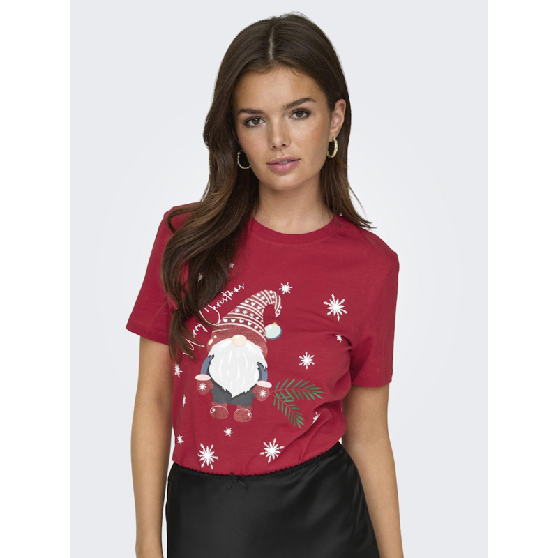 T-shirt à manches courtes onlxmas onlyrsa rouge femme - Only