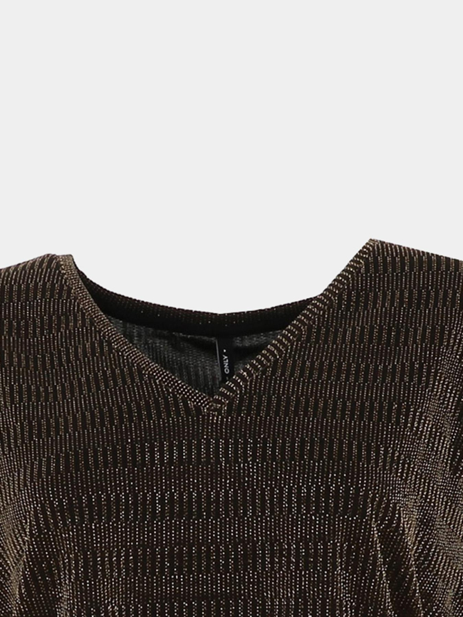 T-shirt pailleté davina gold noir doré femme - Only