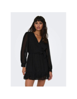 Robe effet portefeuille tiva noir femme - Only