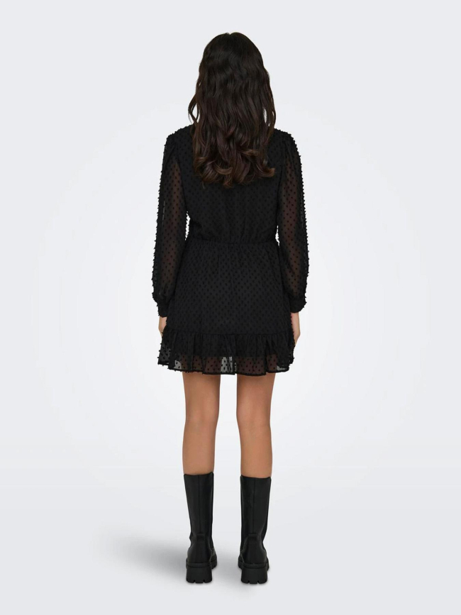 Robe effet portefeuille tiva noir femme - Only