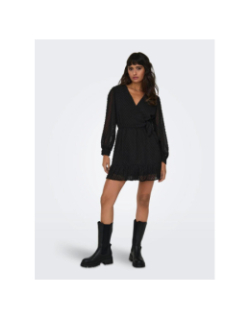 Robe effet portefeuille tiva noir femme - Only