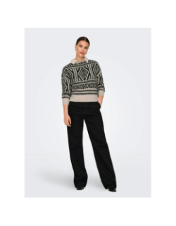 Pull col zippé felicia beige noir femme - Only