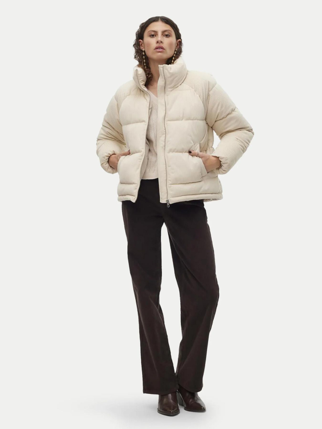 Doudoune velours debbie sofia beige femme - Vero Moda