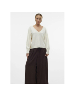 Pull col v jupiter beige femme - Vero Moda