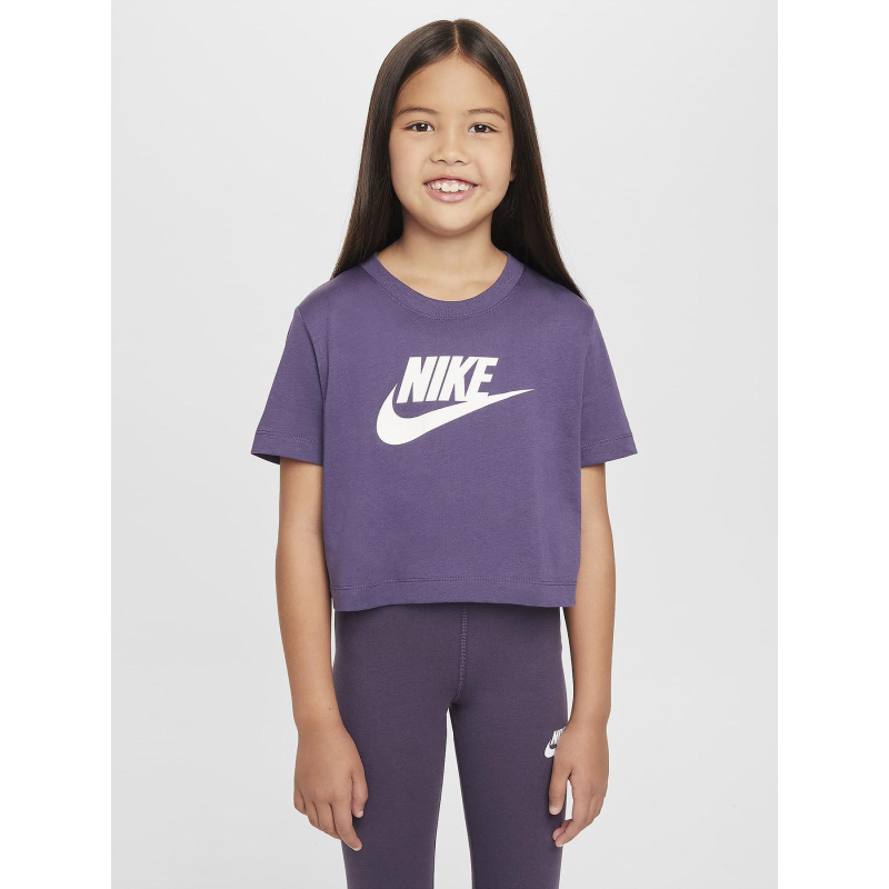 T-shirt crop top sportswear futura violet fille - Nike