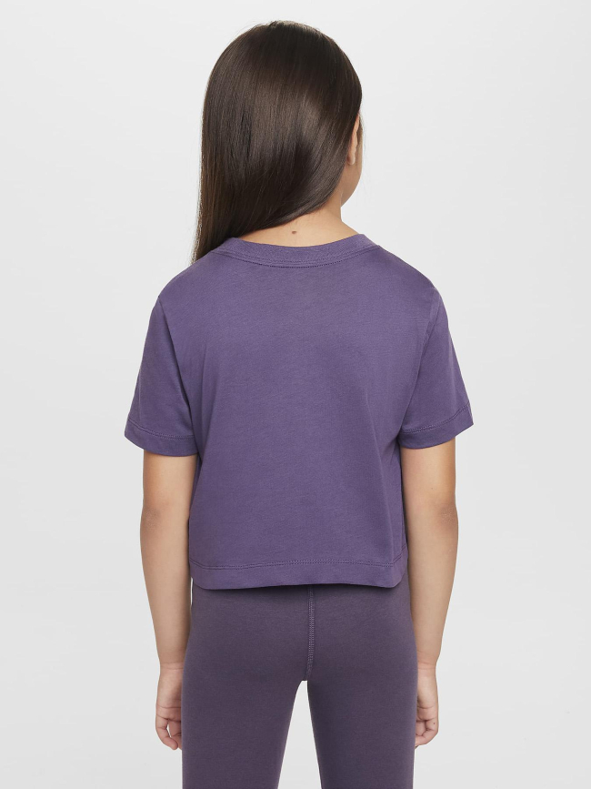 T-shirt crop top sportswear futura violet fille - Nike