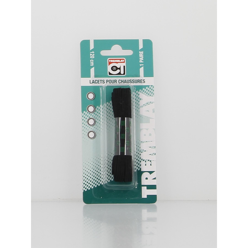 Lacets plat 120cm noir - Tremblay