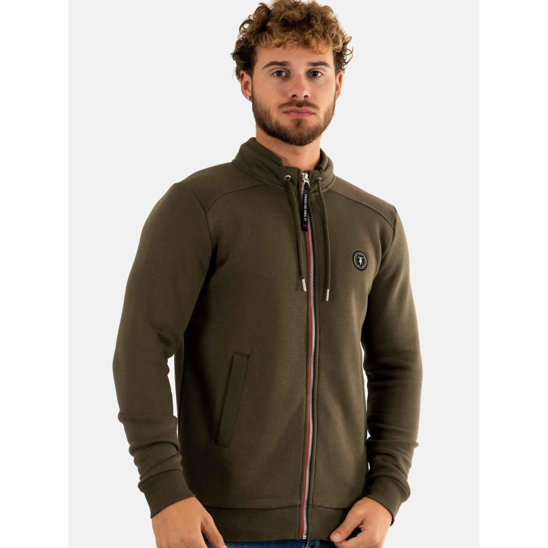 Sweat zippé goal kaki homme - Le Temps Des Cerises