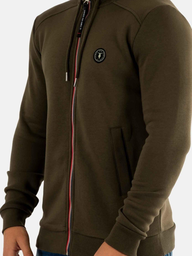 Sweat zippé goal kaki homme - Le Temps Des Cerises