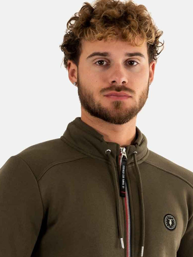 Sweat zippé goal kaki homme - Le Temps Des Cerises