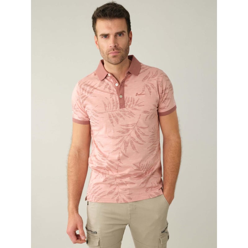 T-shirt tikito feuillage rose homme - Deeluxe
