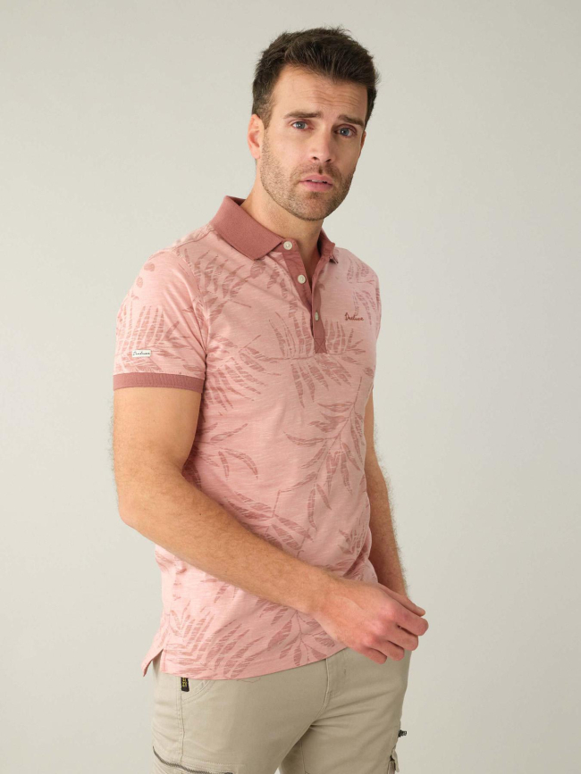 T-shirt tikito feuillage rose homme - Deeluxe