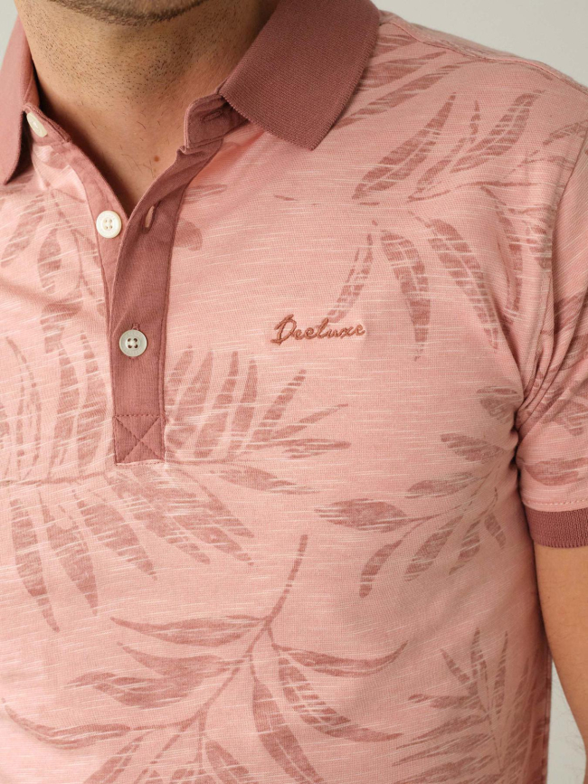 T-shirt tikito feuillage rose homme - Deeluxe