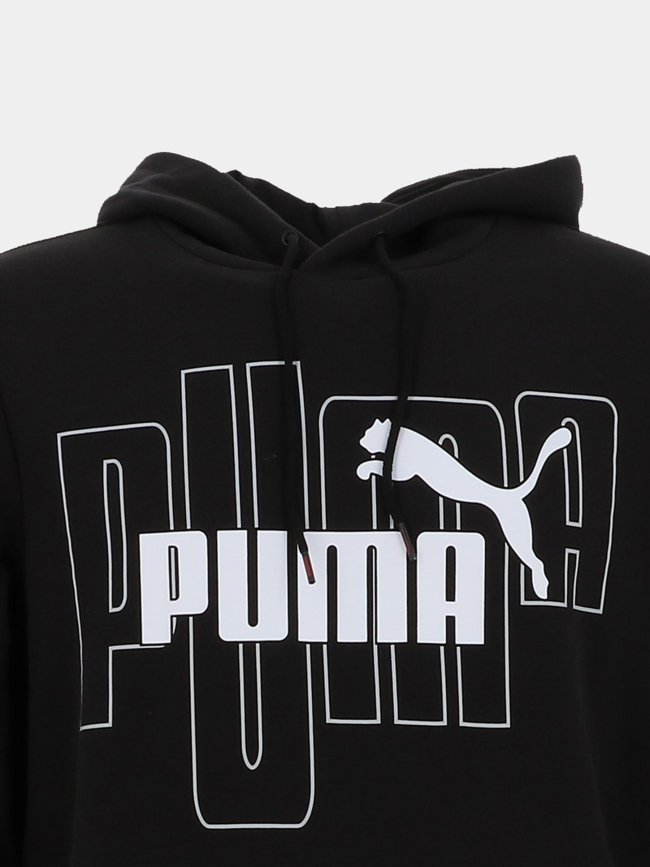 Sweat à capuche graf noir homme - Puma