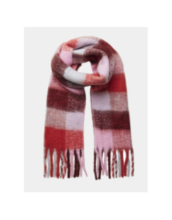 Echarpe bea à carreaux rouge femme - Pieces