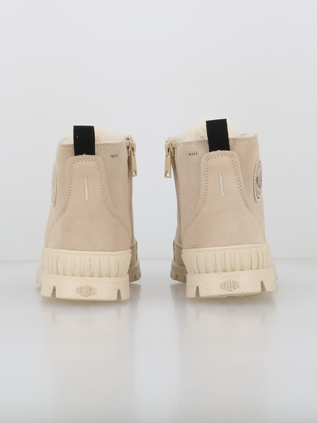 Boots fourées pallashock zip beige femme - Palladium