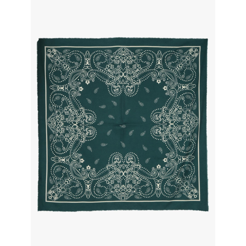 Écharpe à motif floral nira square vert femme - Pieces