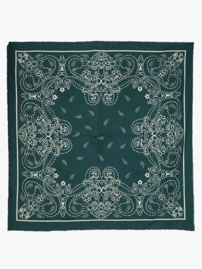 Écharpe à motif floral nira square vert femme - Pieces