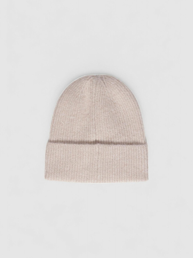 Bonnet pailleté brodé amour joba beige femme - Pieces