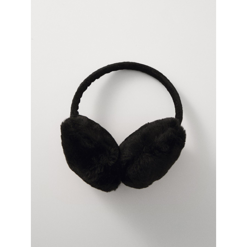 Cache oreilles fausse fourrure jeanel noir femme - Pieces